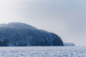 winter landscape on lake Baikal