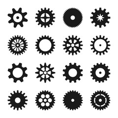 Cogwheel icons collection. Design symbols set. Technology illustration