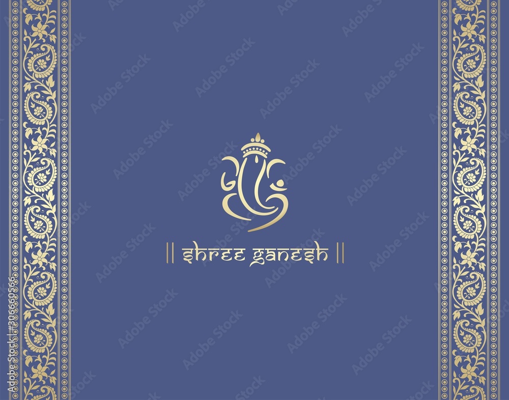 Wall mural ganesha, wedding card, royal rajasthan, india