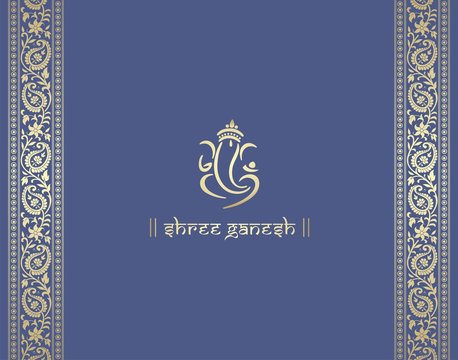 Ganpati Logo Outline - Ganpati Invitation Card In Marathi - Free  Transparent PNG Clipart Images Download