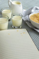 Fresh rice milk drink. Healthy nutritious vegetable milk. Homemade dairy themes