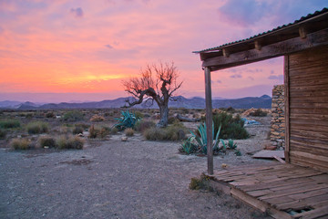 Far west old town in the Desert of Tabernas, Almeria, Spain