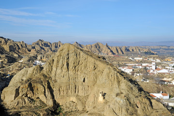 Spain - Guadix is famous for its cave houses. These cave houses are up in the hills and are in the Troglodyte Quarter (Barrio Troglodyte) of the city