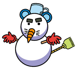 ねずみの雪だるま