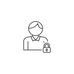 client protection - minimal line web icon. simple vector illustration. concept for infographic, website or app.