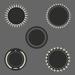 dark round seal frames set. Vector illustration for design