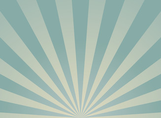 Sunlight wide retro faded background. Pale green and beige color burst background.