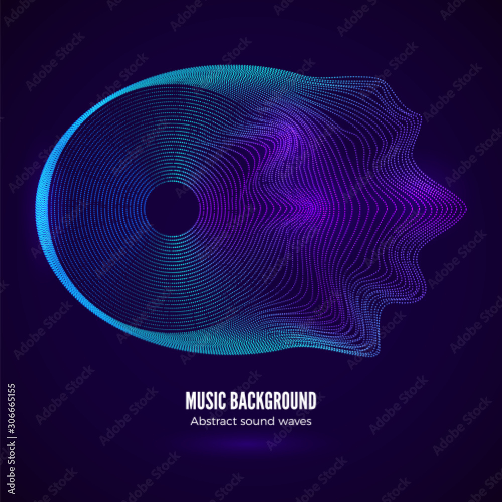 Wall mural sound equalizer with frequency splash. big data visualization. music waves motion effect. vector ill