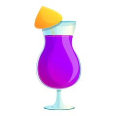 Violet cocktail icon. Cartoon of violet cocktail vector icon for web design isolated on white background