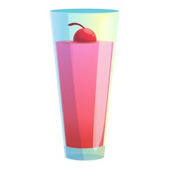 Cherry cocktail icon. Cartoon of cherry cocktail vector icon for web design isolated on white background
