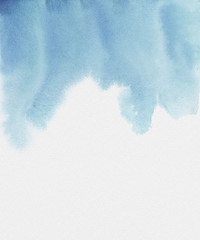 Blue watercolor brush stroke background. Modern design for wedding invitation, greeting, banner, flyer, poster, save the date