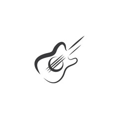Guitar  Wave Logo Template vector symbol