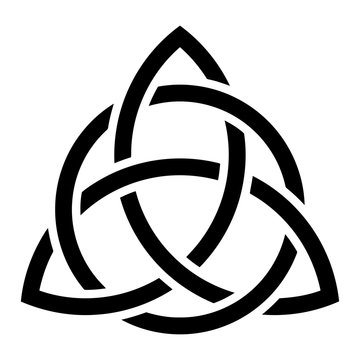 Interlaced triquetra knot symbol 