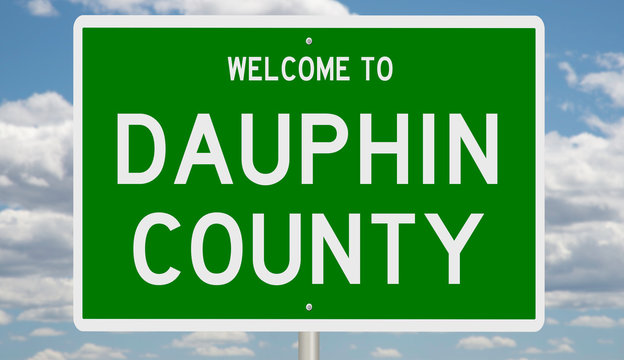 Rendering Of A Green 3d Highway Sign For Dauphin County