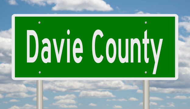 Rendering Of A Green 3d Highway Sign For Davie County