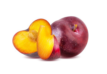 Plum isolated on white background with clipping path