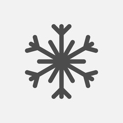 Snowflake icon isolated on white background. Vector illustration.