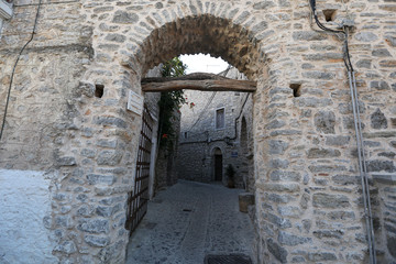 Fototapeta premium Traditional Street in Mesta, Chios Island, Greece