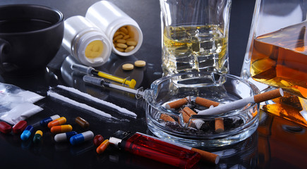 Addictive substances, including alcohol, cigarettes and drugs