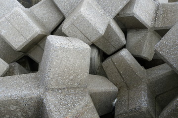 テクスチャー　テトラポッドの集合体　pile of tetrapods