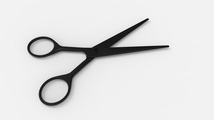 3d rendering of a scissors isolated in a colored studio background