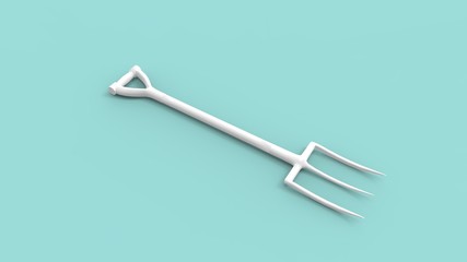 3d rendering of a pitch fork isolated in a studio background