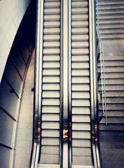 modern escalator in shopping center