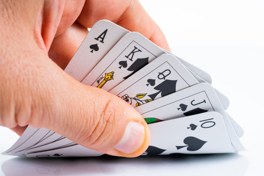 poker playing cards on green background