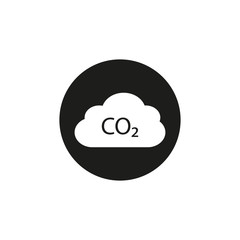 carbon dioxide, ecology, cloud icon. Vector illustration, flat design.