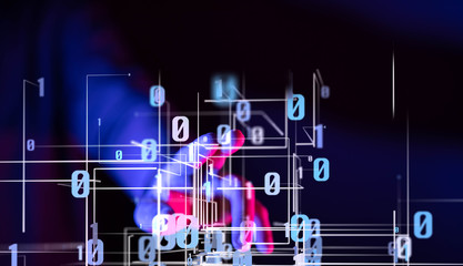 Abstract technology geometric and data