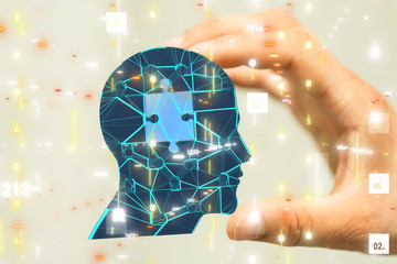 science consist head human digital technology concept