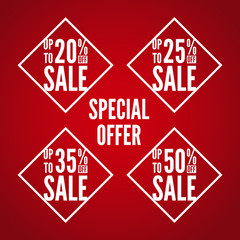 Sale promotion frames. Special offer discounts. Trade announcements