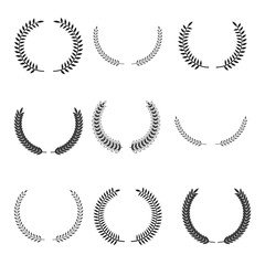 laurel wreath symbols set. Vintage elements collection