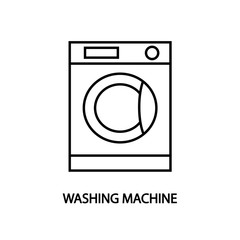 Washing mashine line icon.Laundry. Appliances