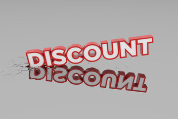 Discount 3d Sign breking wall. Special Offer Discount Tag. 3D illustration