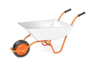 Metal garden barrow. 3d rendering illustration