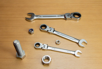 Set of wrenches in different sizes.Set of wrench tool equipment