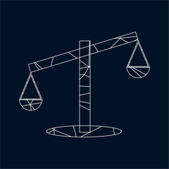 Law firm line trend logo icon design. Universal legal, lawyer, scales creative premium symbol. low poly concept