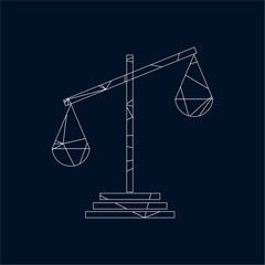 Fototapeta na wymiar Scales Justice icon symbol vector. low poly concept. symbol logo for web site Computer and mobile vector.