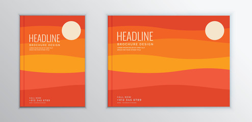 Abstract desert illustration sun on top. Abstract concept design. Can be used for Brochure, Book, Magazine Cover design as well as poster and fayer.