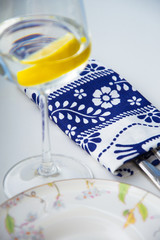 lemon water on a white background