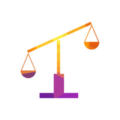 Scale icon, law firm logo template. simple flat vector. low poly concept