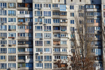 Fototapeta premium Typical modern residential area in Kiev, Ukraine