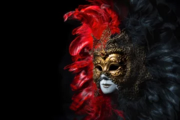 Türaufkleber Italian carnival venetian mask. Mysterious event, party © Bera_berc