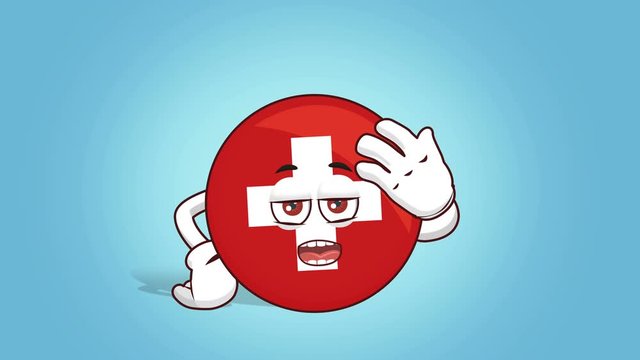 Cartoon Icon Flag Switzerland Face Animation Facepalm Upset Speak