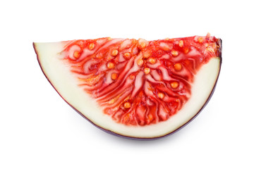 Fresh fig slice fruit isolated on white background
