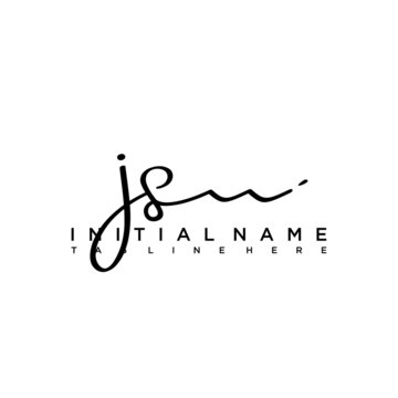 Initial letter JS Signature handwriting Logo Vector