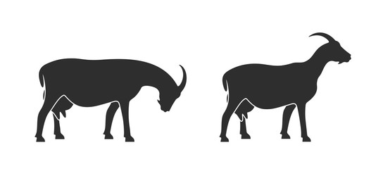 Goat logo. Isolated goat on white background