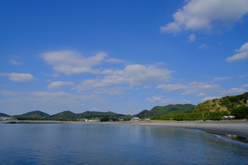 江口浜海浜公園の綺麗な海岸