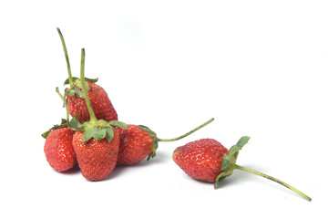 strawberry fruit on white background